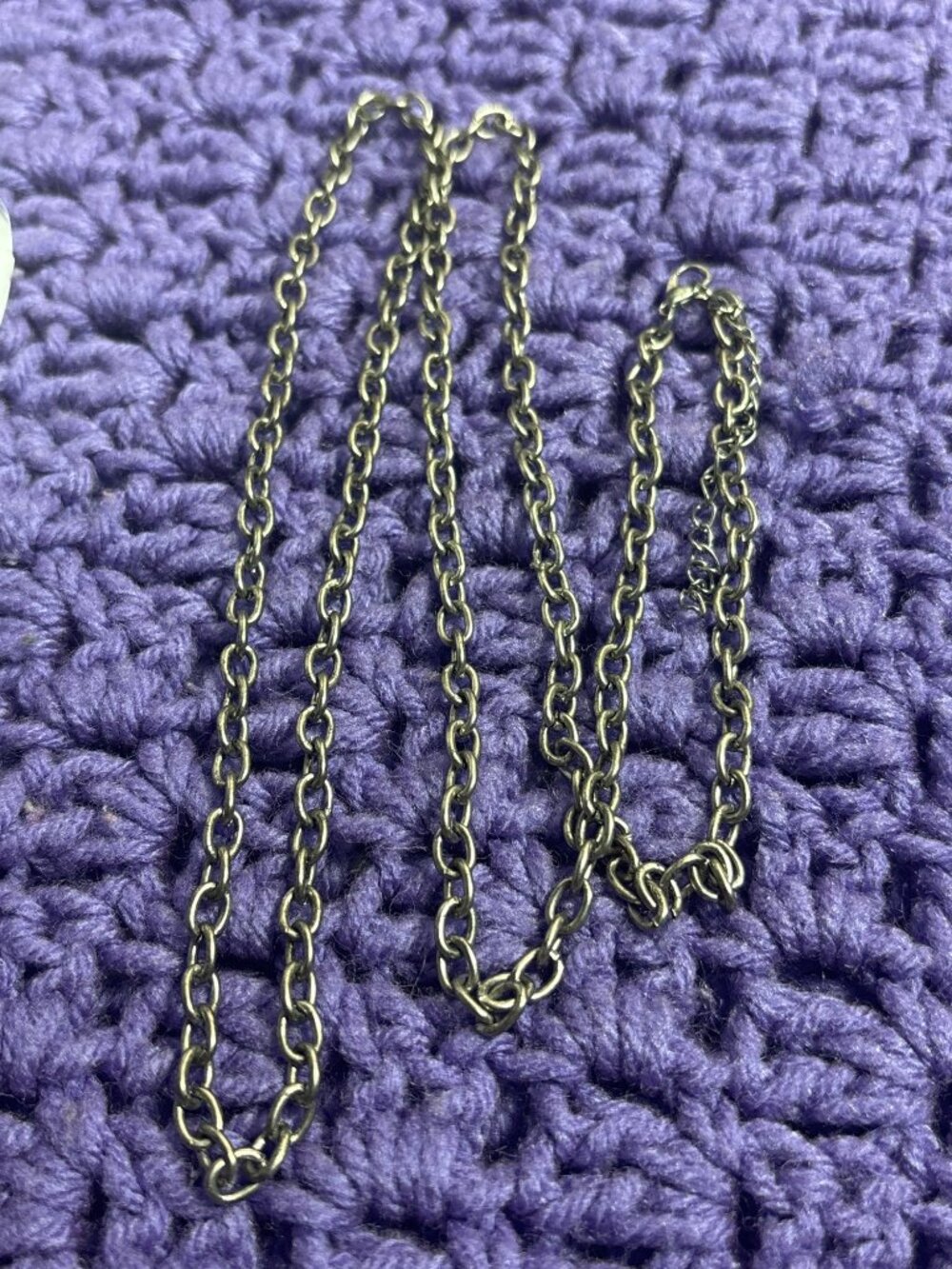 Silvertone Chain Necklace Lobster Clasp 37 - 39 inches Long
